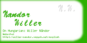 nandor willer business card